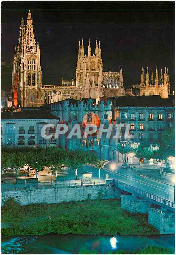 CPM Burgos Porte de Sainte Marie et cathedrale 