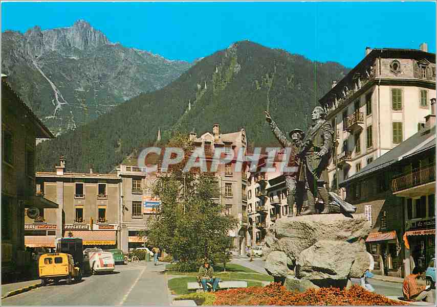 CPM Chamonix Mont Blanc Monument aJ Balmat et a De Saussure 