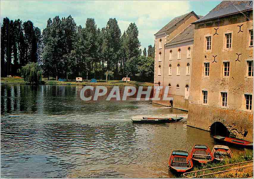 CPM Malicorne Sarthe Les bords de la Sarthe et le Moulin 