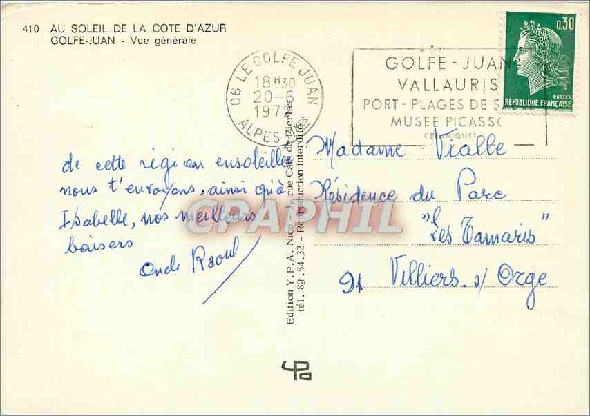 CPM Au soleil de la Cote d'Azur Golfe Juan Vue generale  — Rückseite