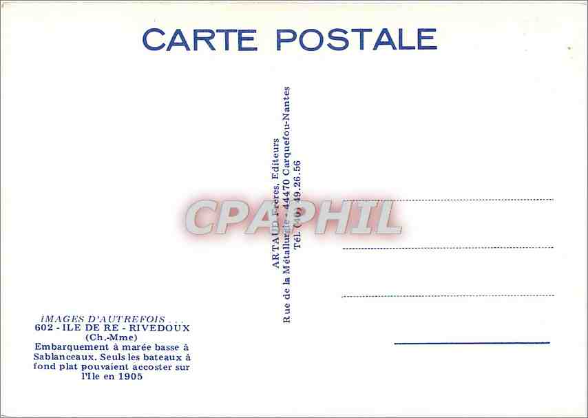 CPM Ile de Re Un Embarquement a maree basse a Sablanceaux  — Back