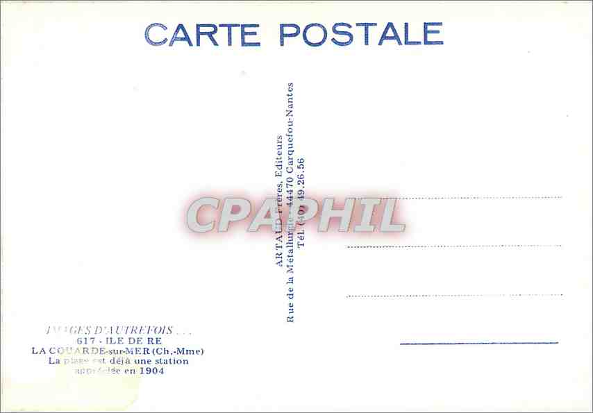 CPM Ile de Re La Couarde La Plage  — Back