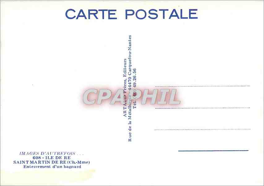 CPM Ile de Re Saint Martin Enterrement d'un forcat  — Verso