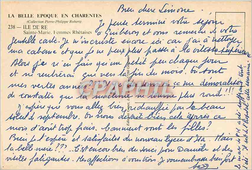 CPM Ile de Re Sainte Marie Femmes Rhetaise  — Back
