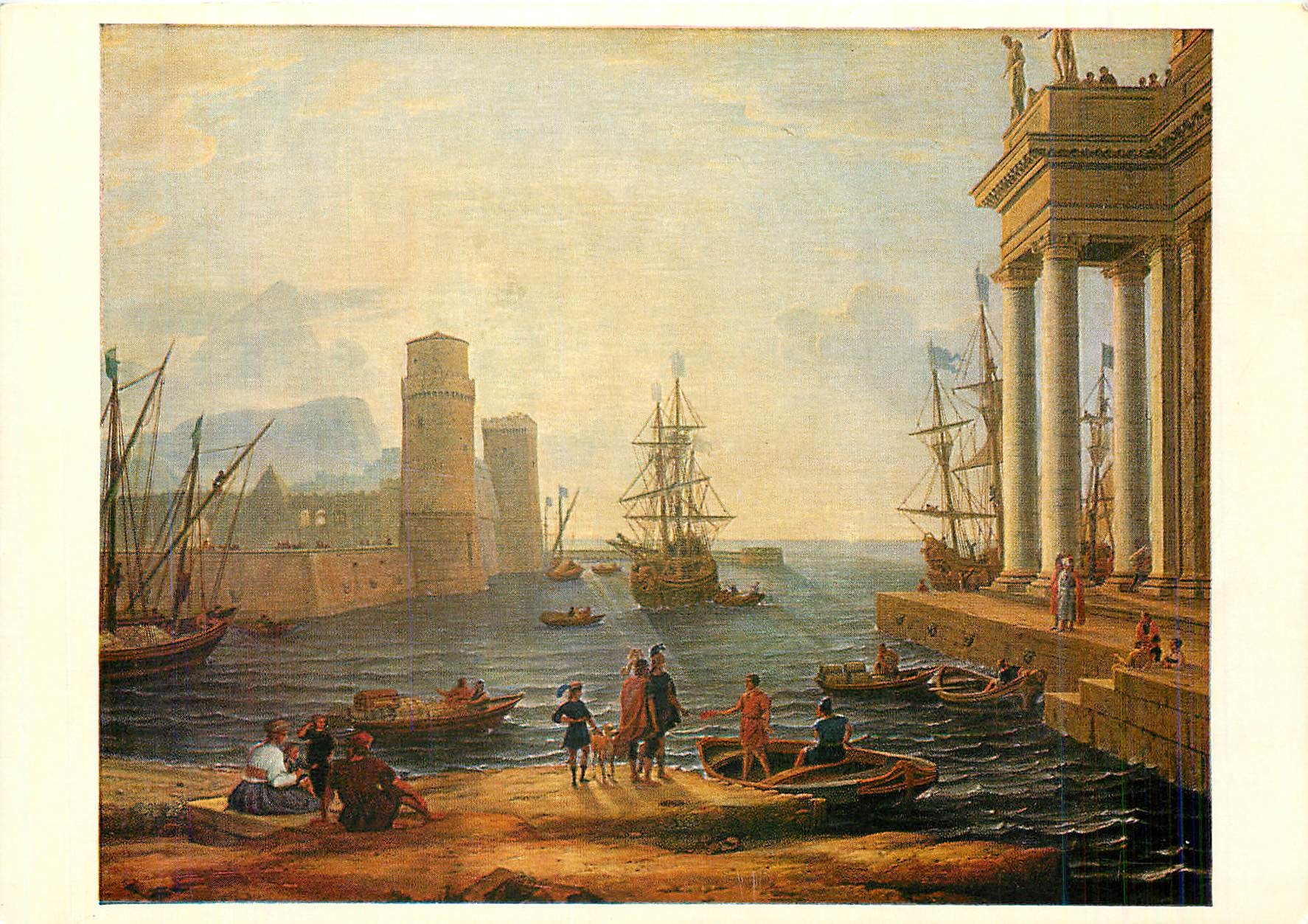 CPM Claude Lorrain Vue d'un port de mer Musee du Louvre 