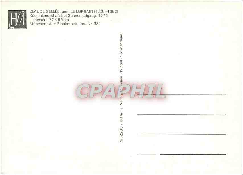 CPM Claudde Gellee gen Le Lorrain  — Verso
