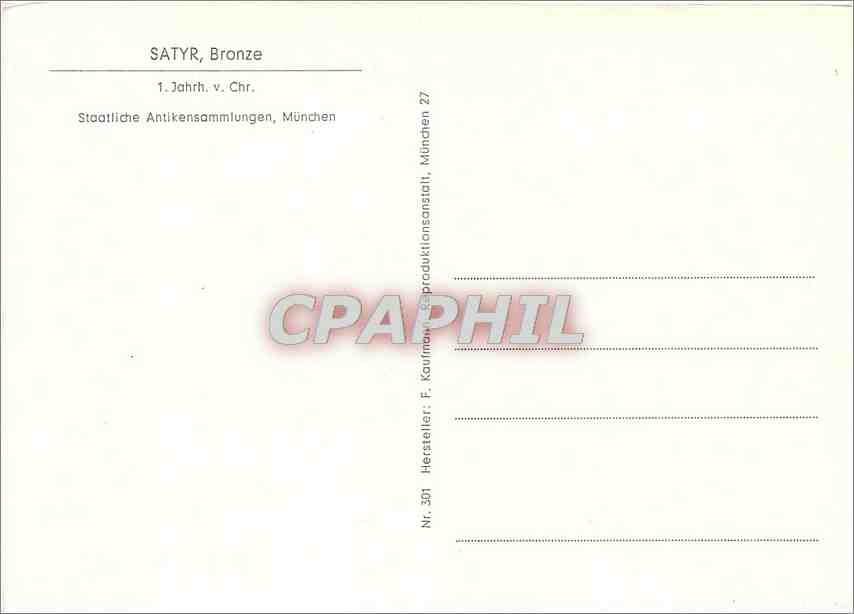 CPM Satyr Bronze Staatliche Antikensammlungen Munchen  — Rückseite