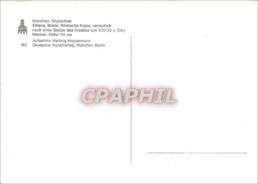 CPM Munchen Glyptothek Athena Buste Romische Kopie  — Rückseite