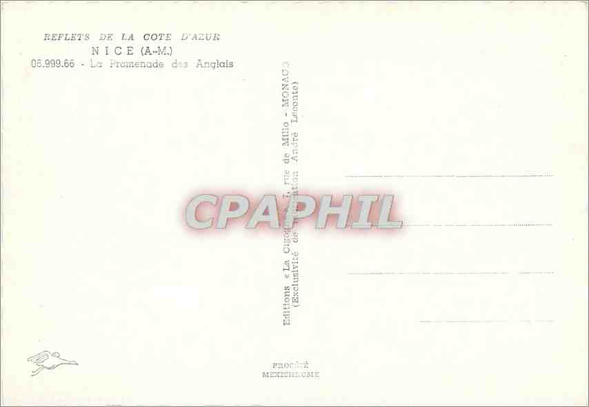 CPM Nice AM La Promenade des Anglais  — Verso