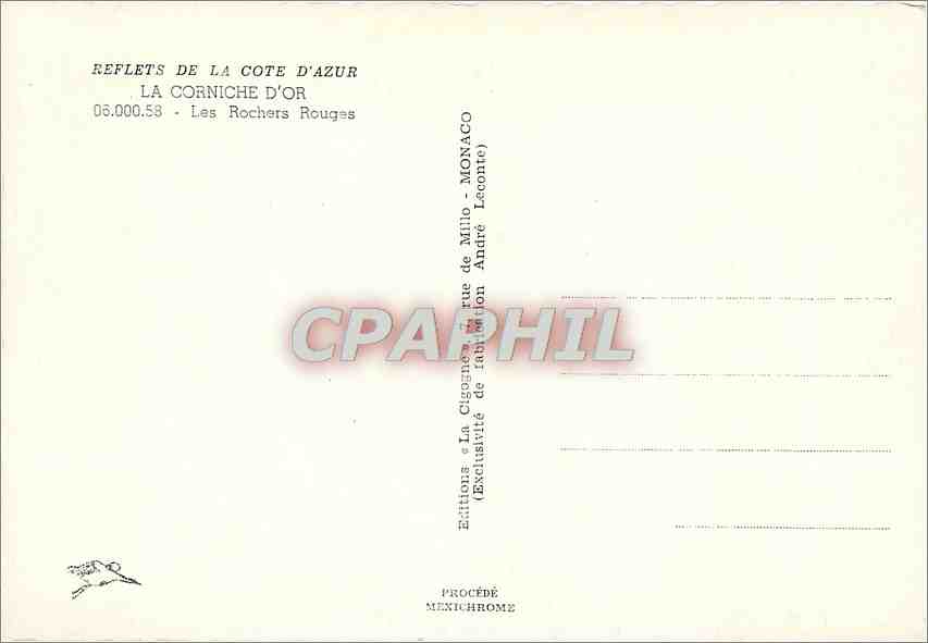 CPM La Corniche d'Or Les Rochers Rouges  — Verso