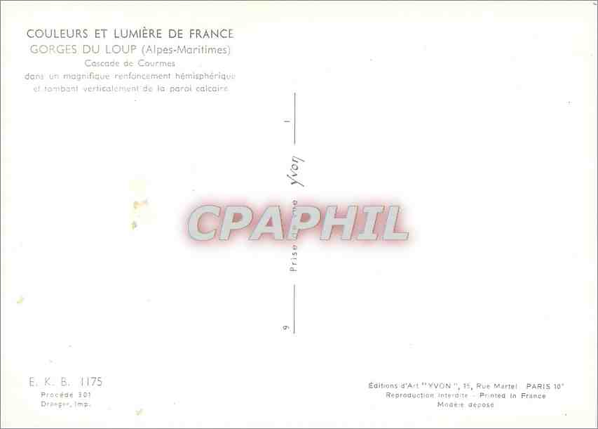 CPM Gorges du Loup Alpes Maritimes Cascade de Courmes  — Rückseite