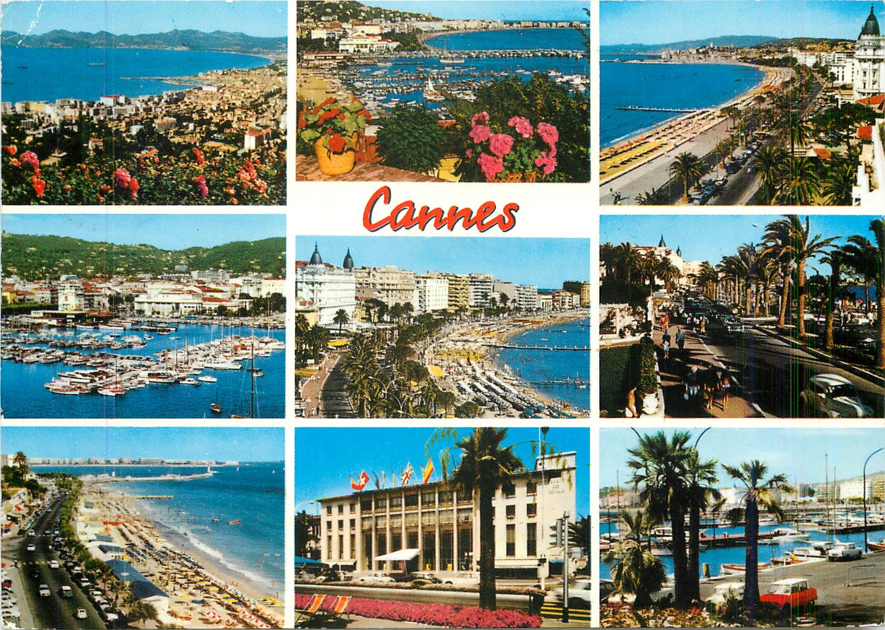 CPM La Cote d'Azur Cannes Vue generale Le port La Croisette et le Suquet 