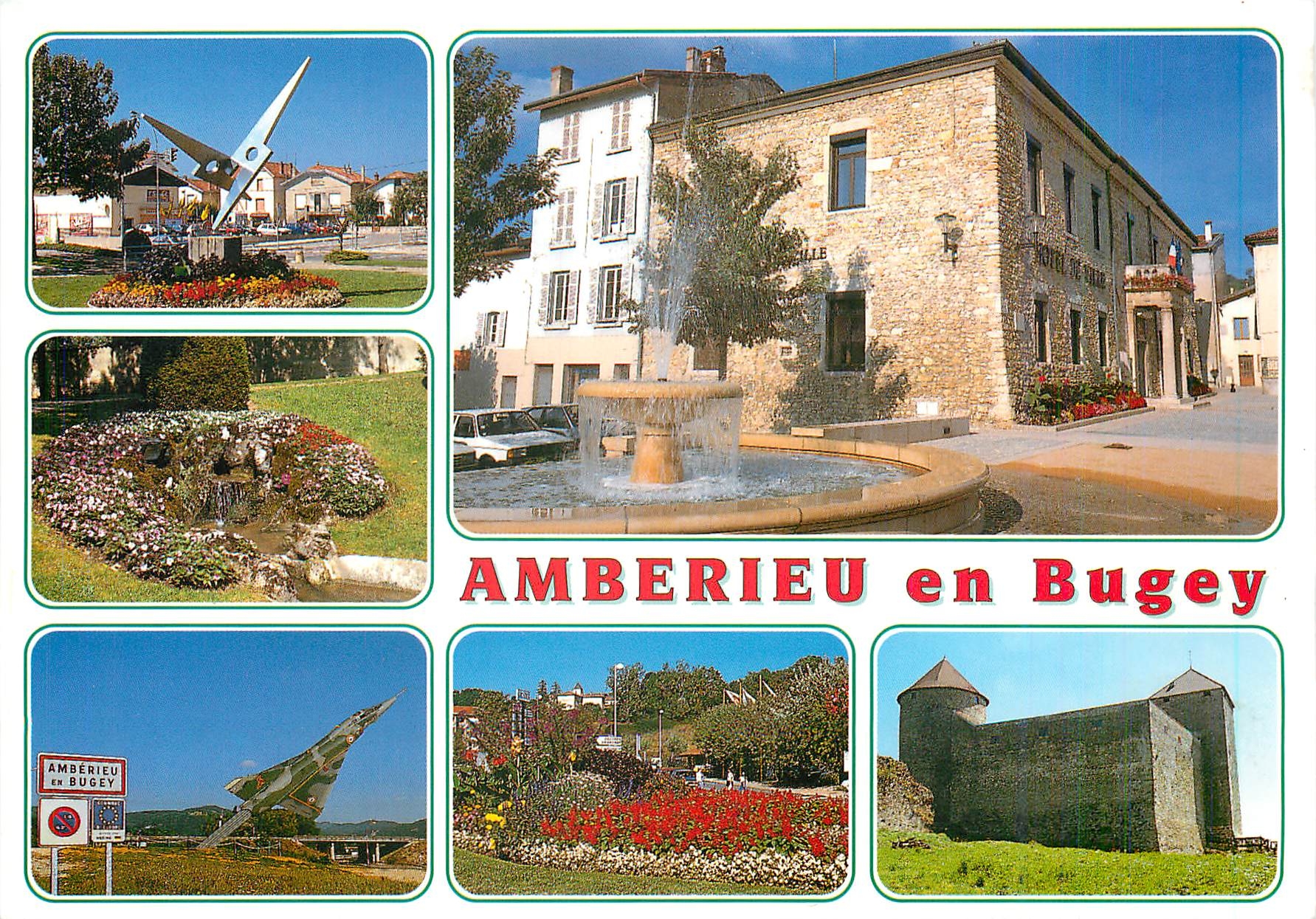 CPM Amberieu en Bugey Ain et le chateau des Allymes 