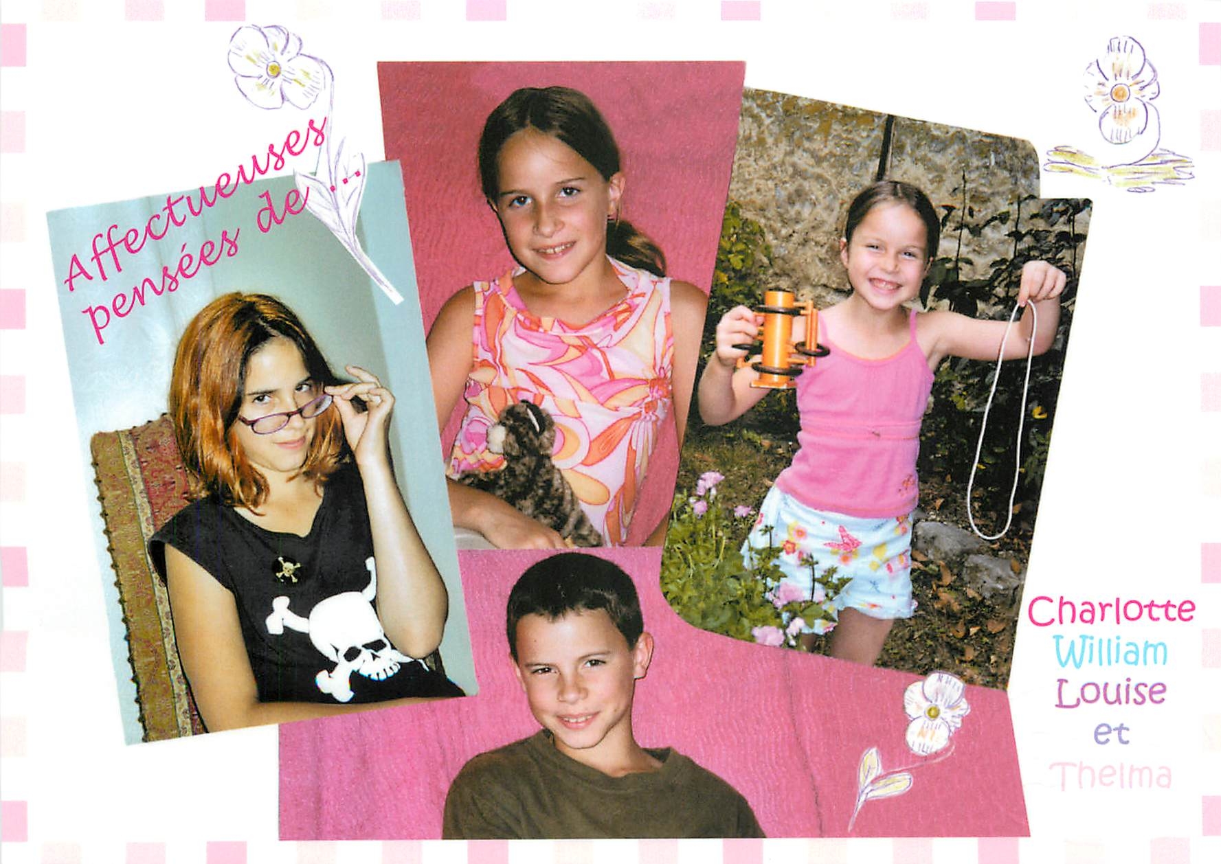 CPM Affecteuesese penseees de Charlotte William Louise et Thelma 