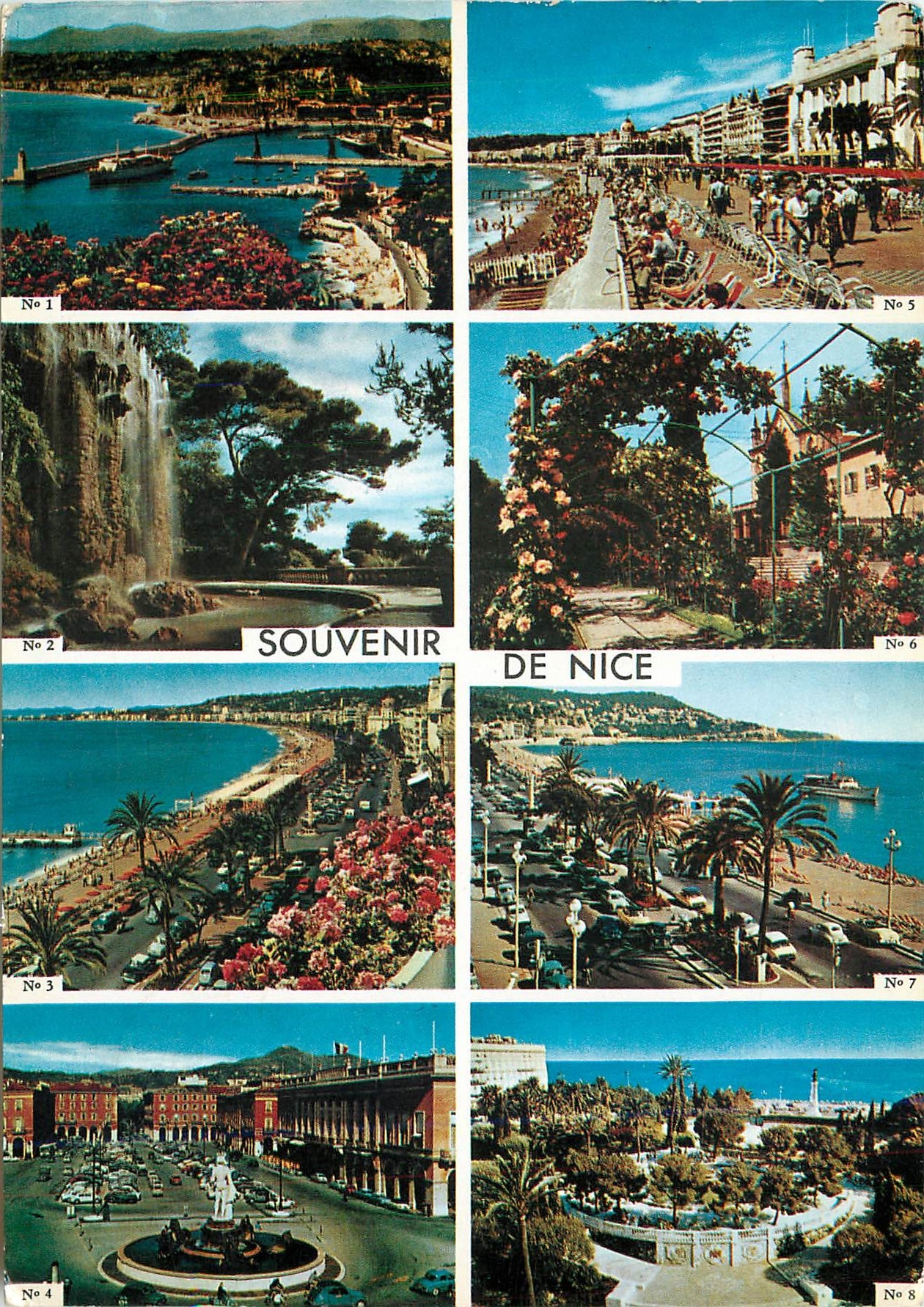 CPM Souvenir de Nice Vue generale Cascade du Chateau Promenade des Anglais 
