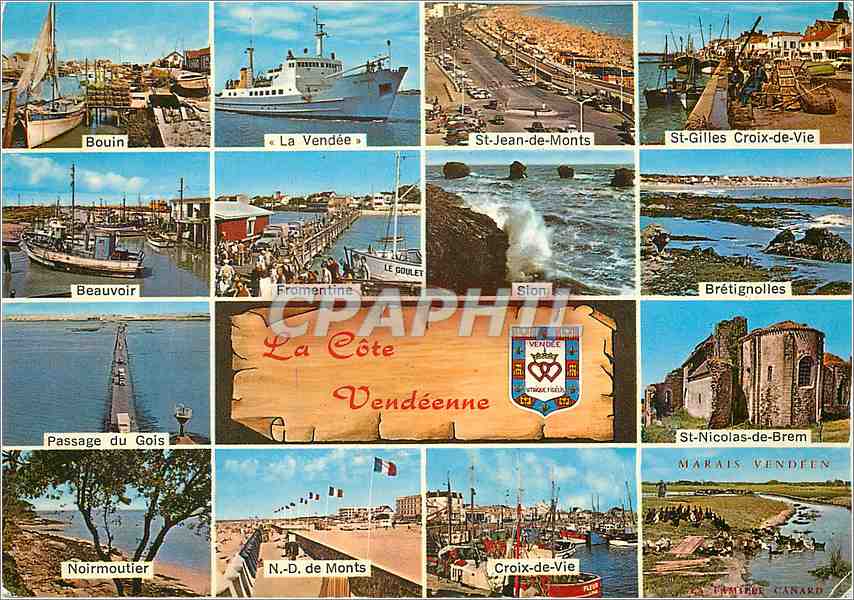 CPM La Cote Vendeene Bouin La Vendee St Jean de Monts St Gilles Croix de Vie Beauvoir Fromentine Bre