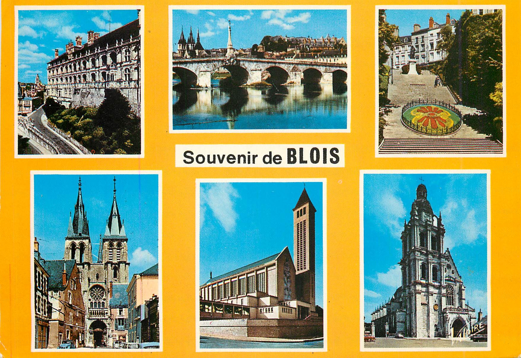 CPM Blois Loir et Cher Facade Francois 1er du Chateau Pont sur la Loire Escalier Denis Papin 