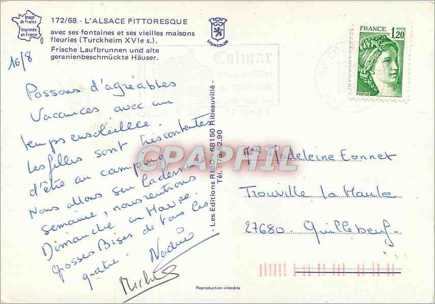 Turckheim — Fontaine fleurie et maison à colombages — Les Éditions Colmar — Rückseite