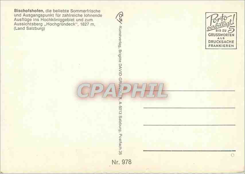 CPM Bischofshofen Land Salzburg  — Rückseite
