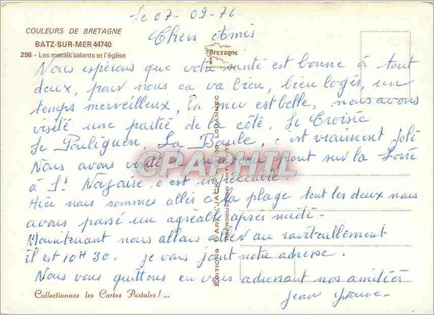 CPM Batz sur Mer Les marais salants et l'eglise  — Back