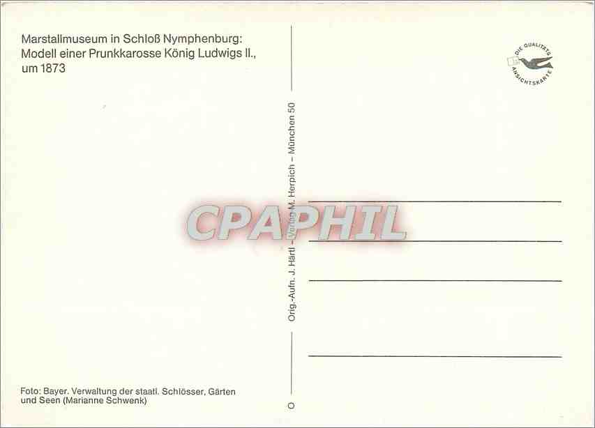 CPM Marstallmuseum in Schloss Nymphenburg  — Rückseite
