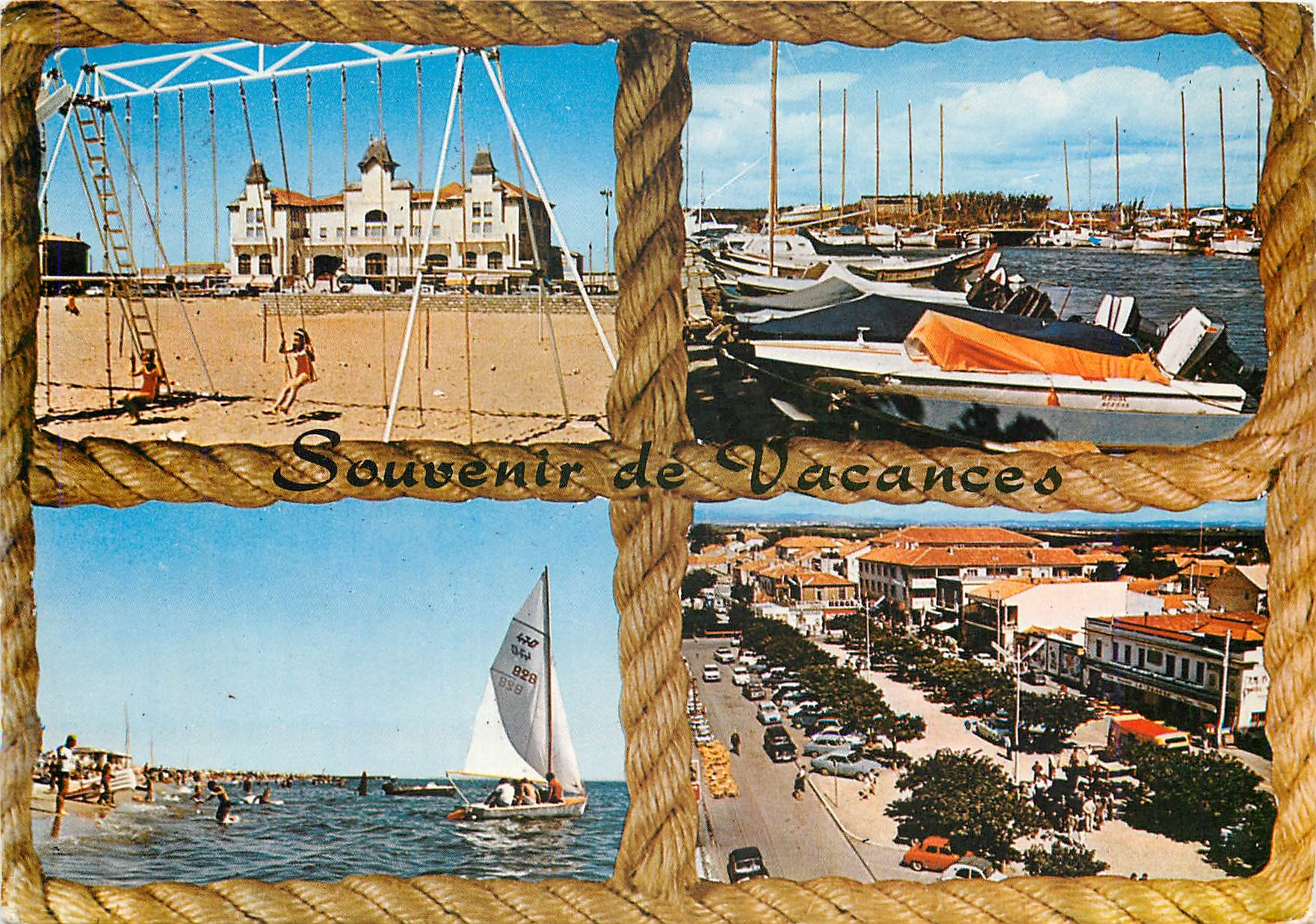 CPM Valras Plage Herault La Plage Vue generale Le port 