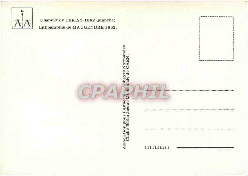 Kapelle von Cerisy — 1862 — Lithografie von Maugendre — Rückseite