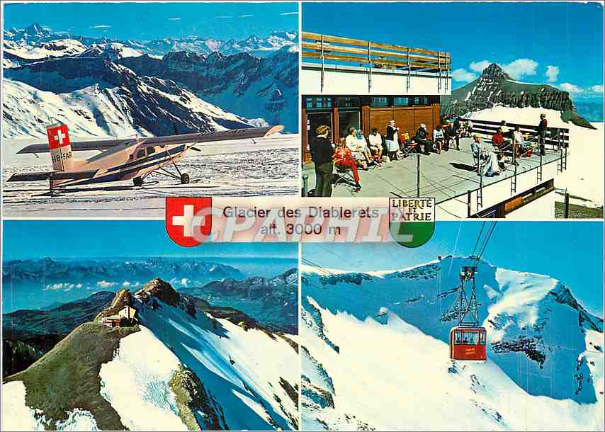 CPM Le tremplin des Glaciers et les Alpes Valaisannes et Bernoises Avion Aviation