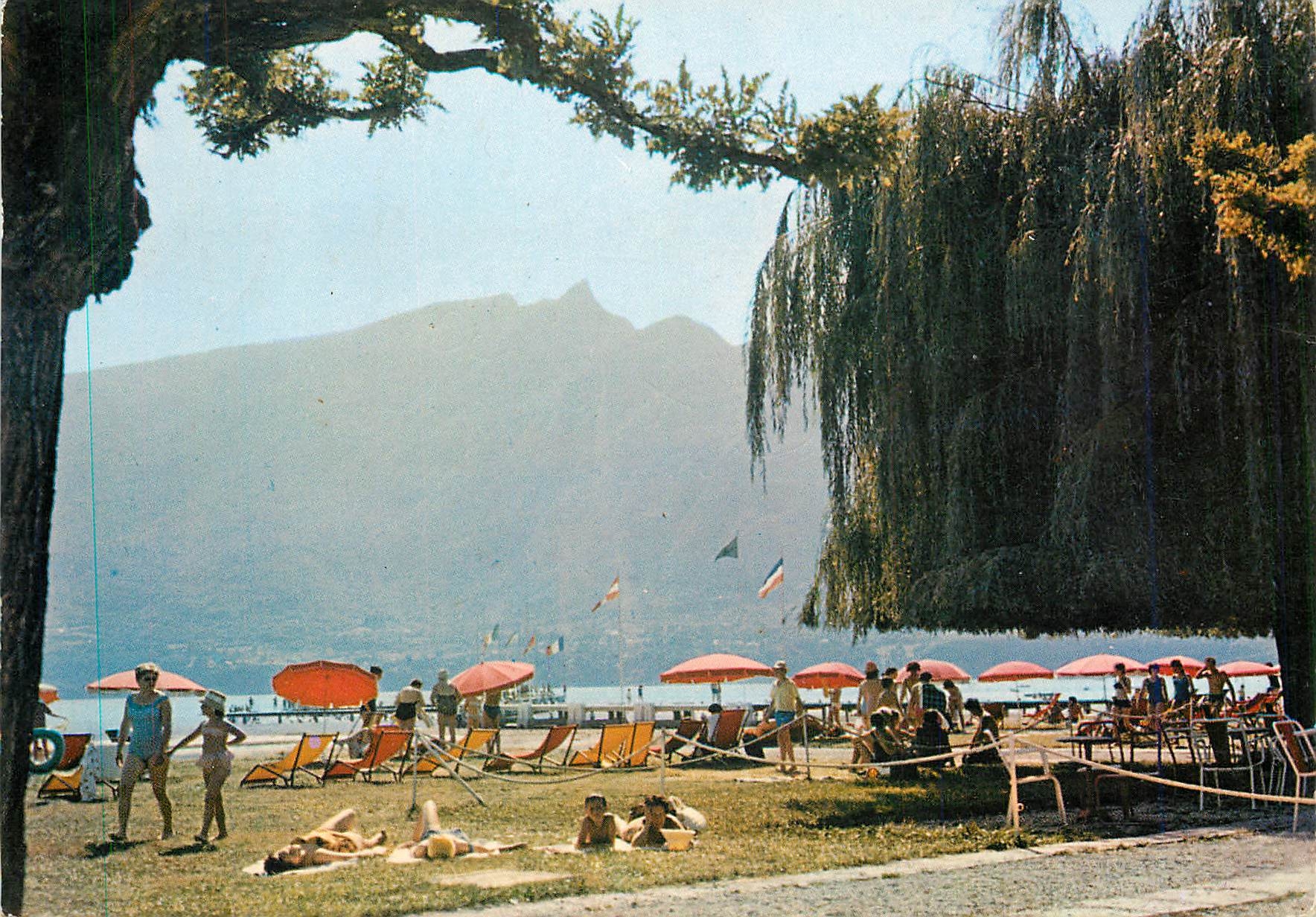CPM Aix les Bains Savoie La Plage et le Dent du Chat 