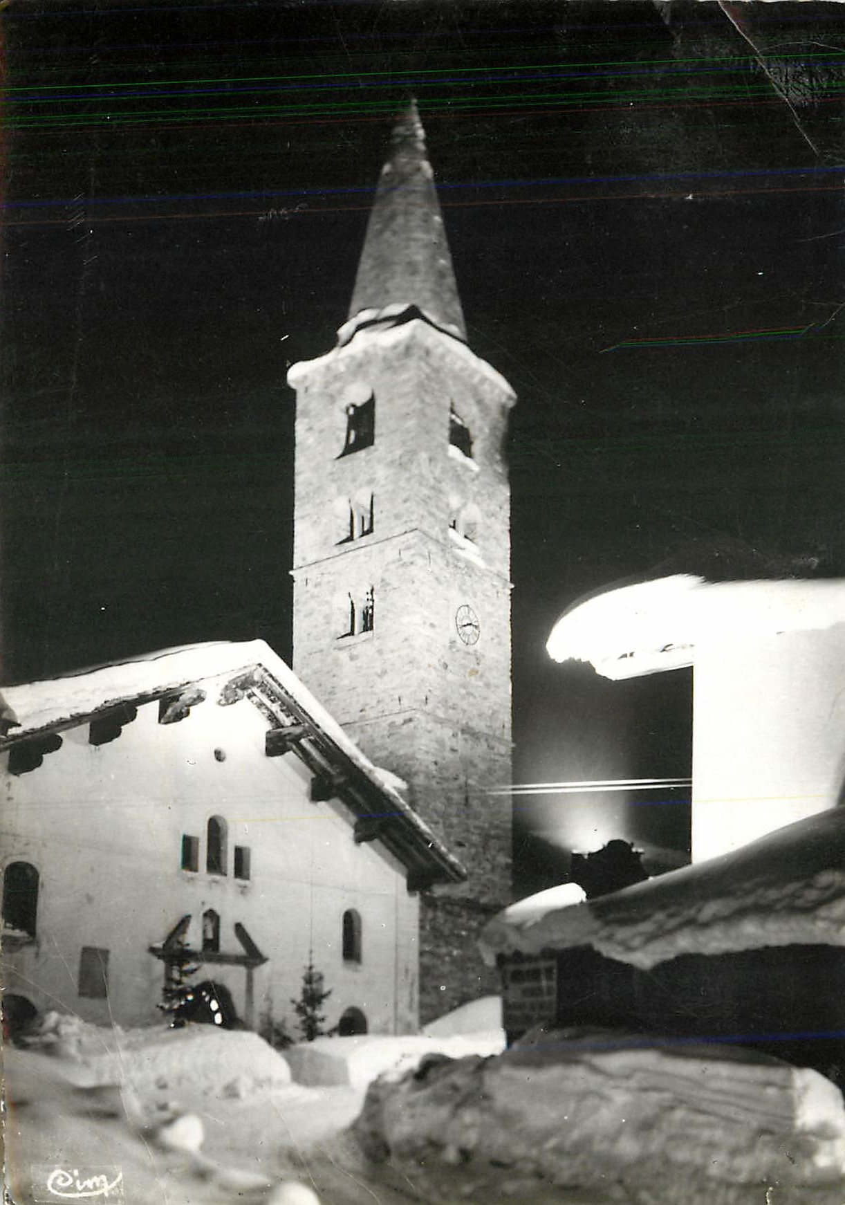 CPM Val d'Isere Savoie Sports d'hiver L'Eglise La nuit 