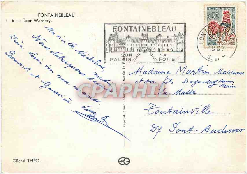 Fontainebleau — Tour Warnery — Cliché Théo — Verso