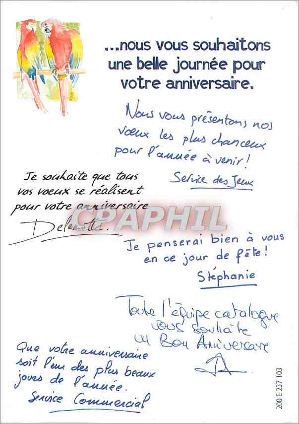 CPM Nous vous souhaitons une belle journee pour votre anniversaire 