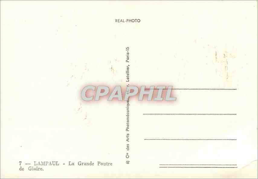 CPM Lampaul La Grande Poutre de Gloire  — Rückseite