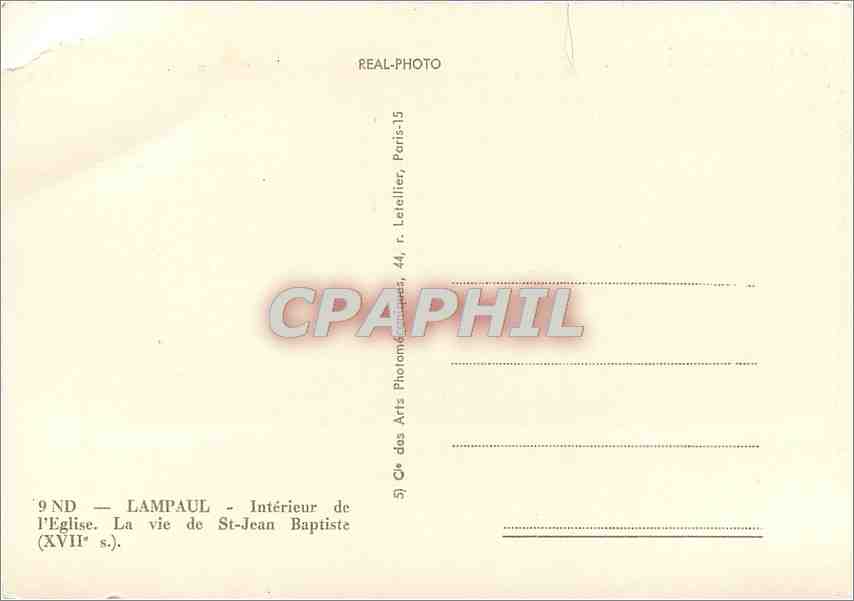 CPM Lampaul Interieur de l'Eglise La vie de St Jean Baptiste  — Rückseite