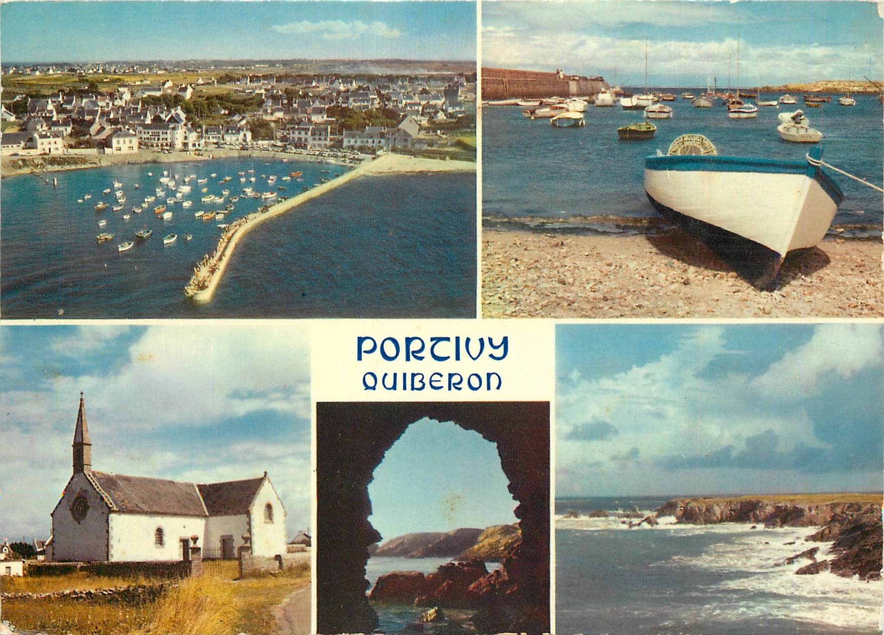 CPM Saint Pierre Quiberon Morbihan Portivy Le port la cote sauvage 