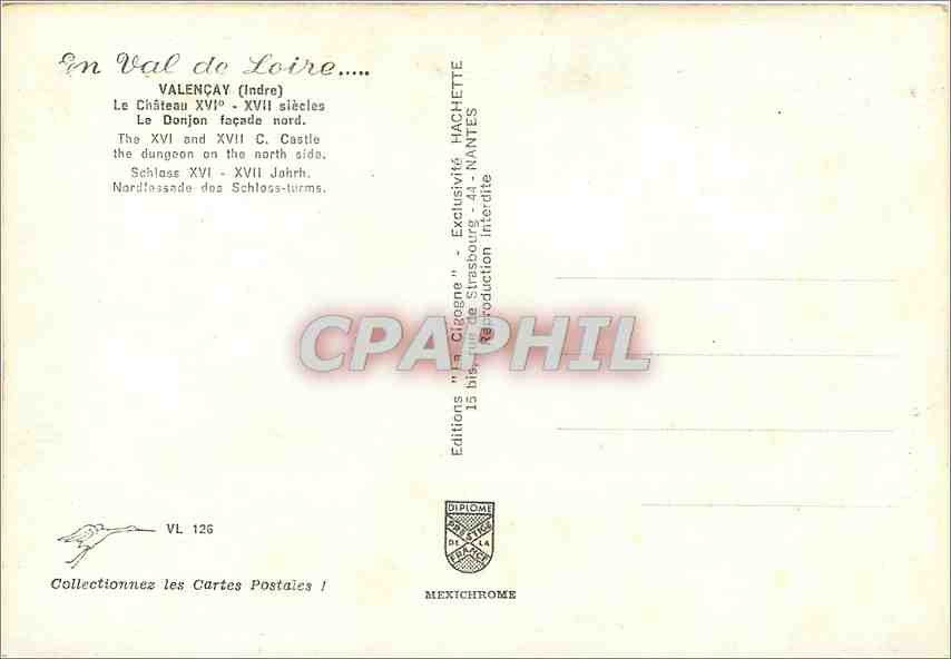 CPM Valencay Indre Le Chateau Le Donjon facade nord  — Rückseite