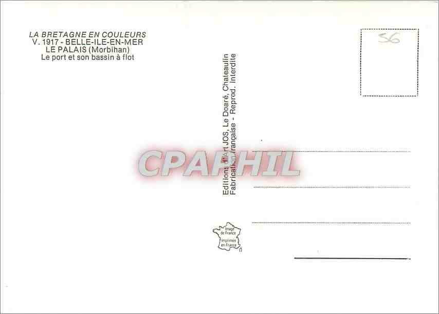 Le Palais (Morbihan) — Le port et son bassin à flot — Éditions JOS, Châteaulin — Rückseite
