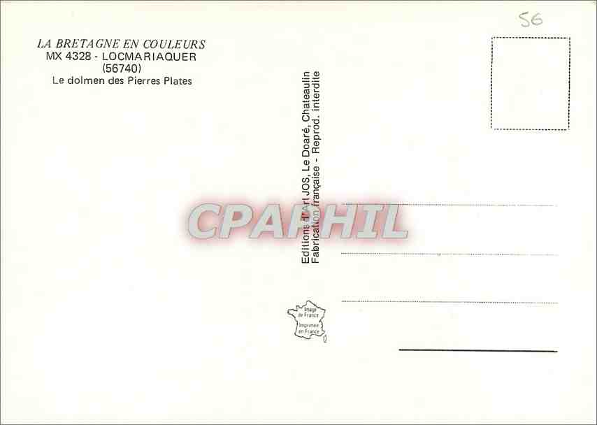 CPM Locmariquer Le dolmen des Pierres Plates  — Rückseite