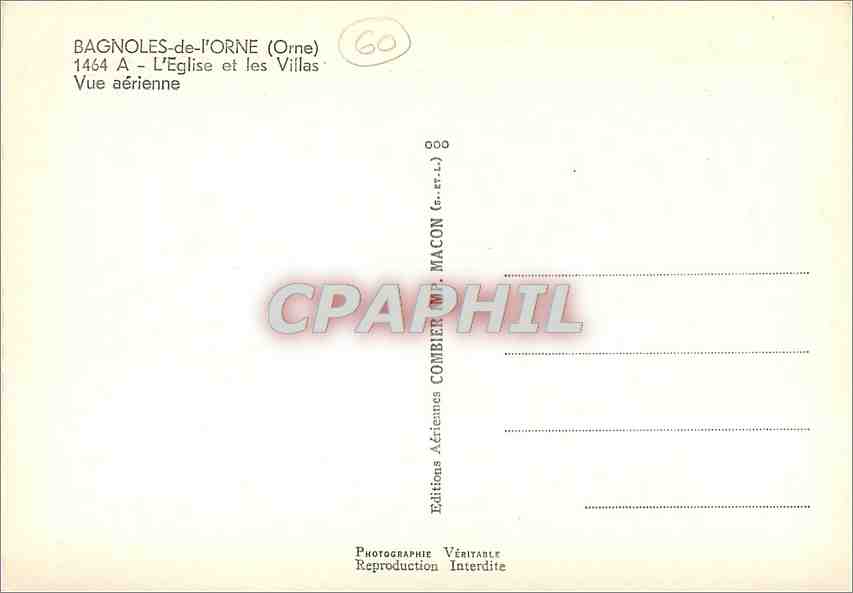 CPM Bagnoles de l'Orne L'Eglise et les Villas Vue aerienne  — Verso