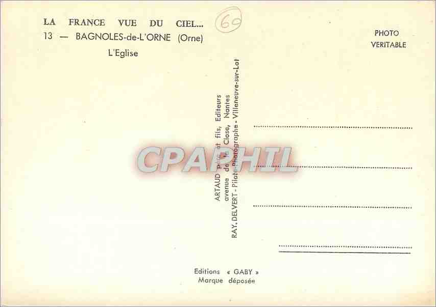 CPM Bagnoles de l'Orne L'Eglise  — Verso