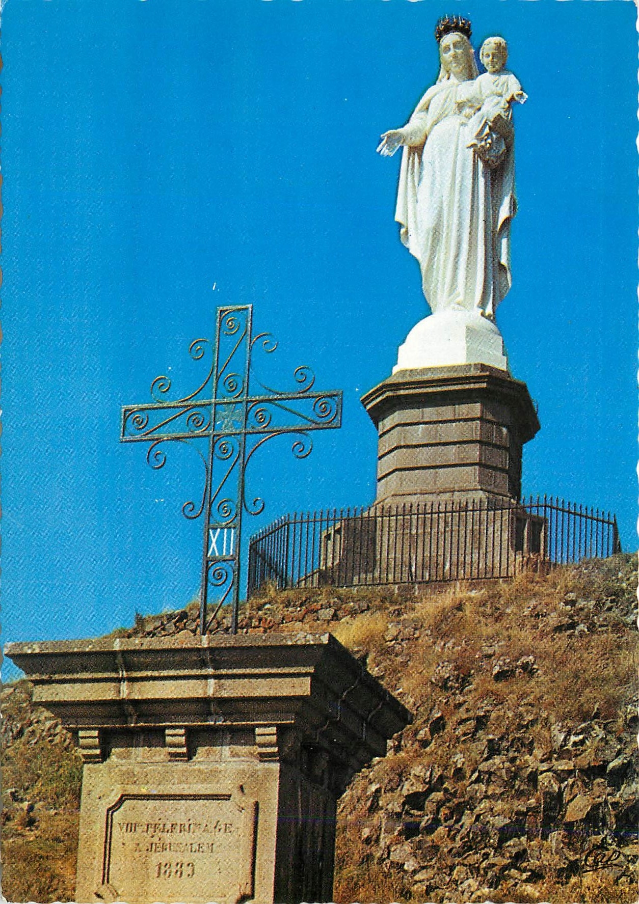 Statue de la Vierge Marie à Jérusalem — XIIe pèlerinage — 1883 — Éditeur : Cie des Arts Phonographiques