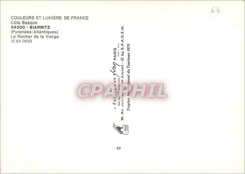 CPM Biarritz Pyrenees Atlantiques Le Rocher de la Vierge  — Verso