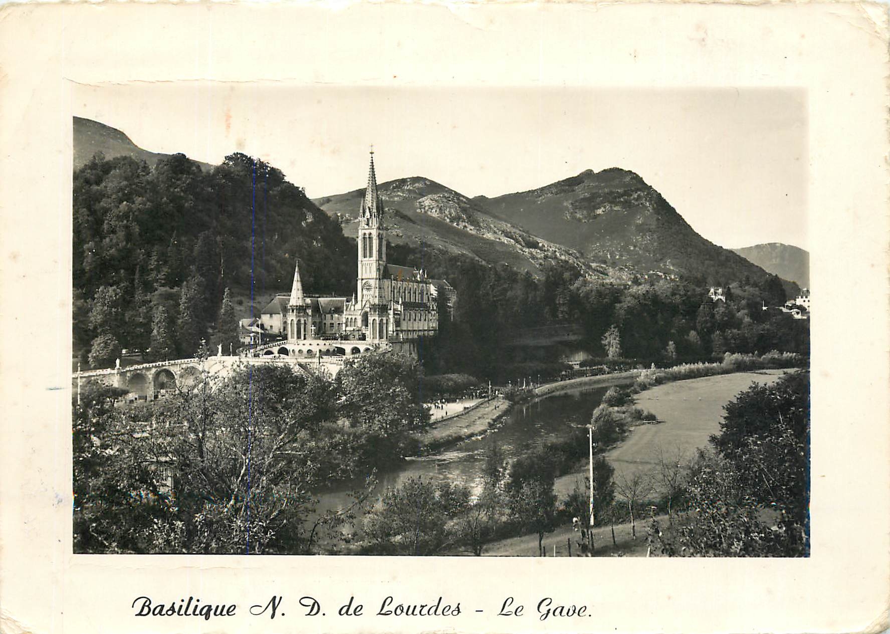CPM Basilique ND de Lourdes Le Gave 