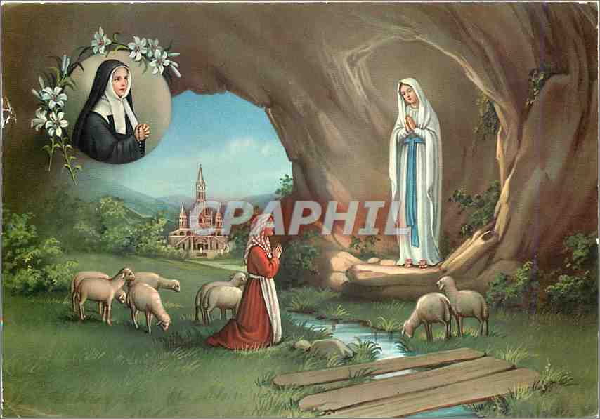 CPM Souvenir de Lourdes L'Apparition 