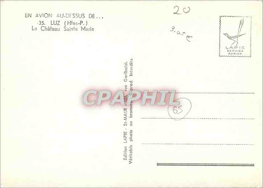 CPM Luz Htes P Le Chateau Sainte Marie  — Verso