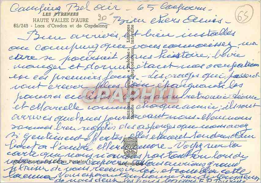 Lacs d'Oredon et Capdelong — IRIS — Rückseite