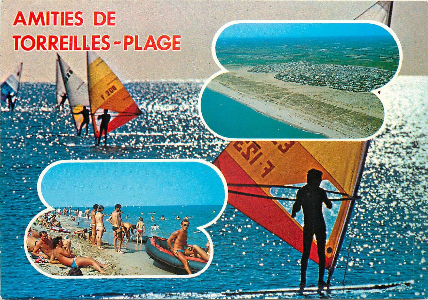 CPM Torreilles Plage Souvenir Planche a voile