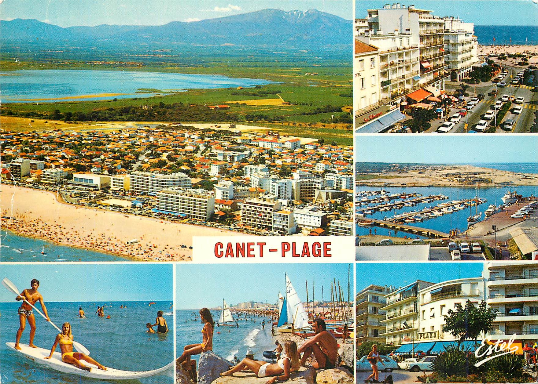 CPM Canet Plage Pyrenees Orientales Vue generale aerienne et differents aspects de la ville de la pl