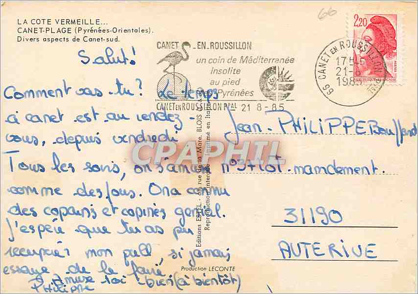 CPM Canet Plage Pyrenees Orientales Divers aspects de Canet Sud  — Rückseite