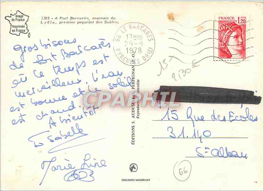 CPM Souvenir du Lydia A Port Barcares souvenir du Lydia Bateau — Rückseite